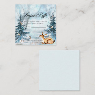 Woodland Animals Boy Baby Shower Diaper Raffle Enclosure Card