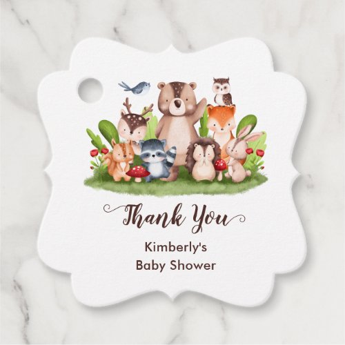 Woodland Animals Boy Baby Shower Forest Greenery Favor Tags