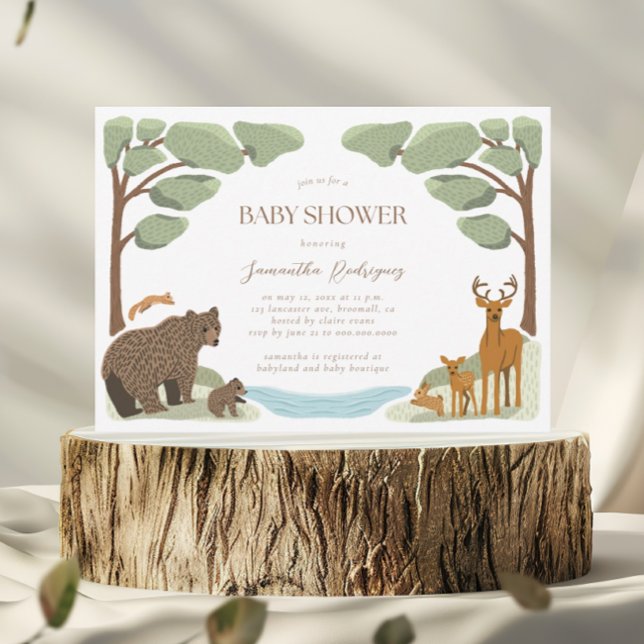Woodland Animals Boy Baby Shower Invitation (Creator Uploaded)