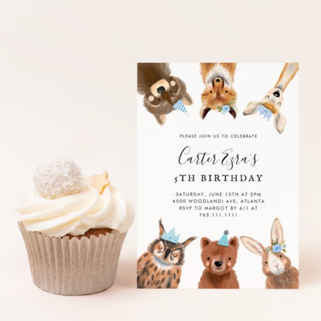 Woodland Animals Boy Birthday Party   Invitation (Creator Uploaded)