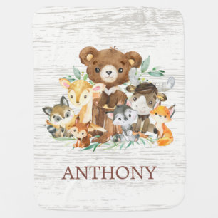 Woodland Animals Boy Receiving Blanket