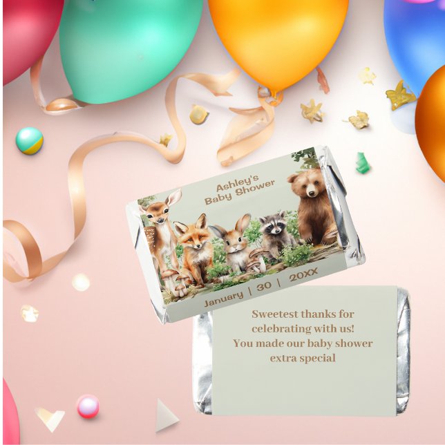  Woodland Animals Boys Baby Shower Personalized  Hershey's Miniatures (Creator Uploaded)
