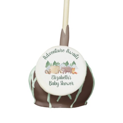 Woodland Animals Camping Baby Shower Cake Pops