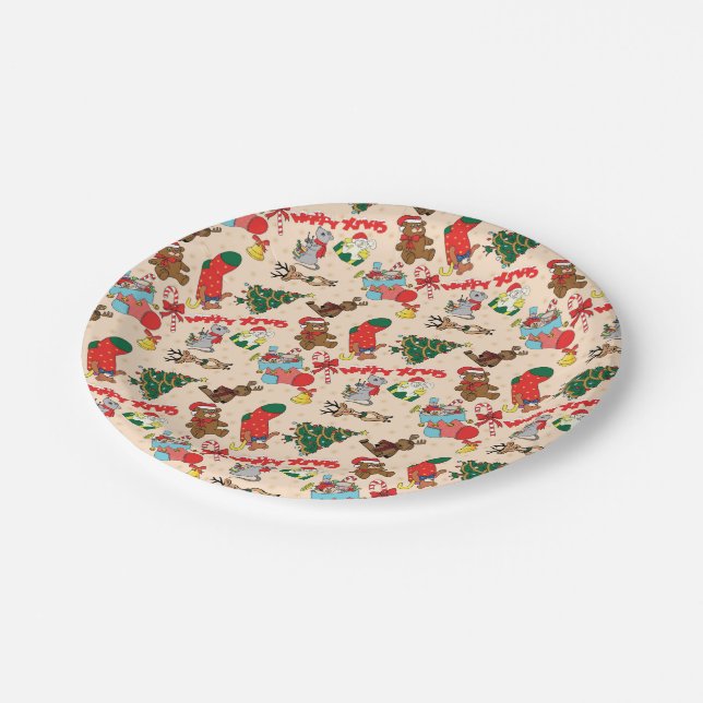 Woodland Animals  Christmas Paper Plates (Angled)