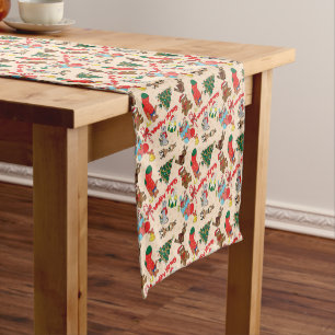 Woodland Animals Christmas Short Table Runner