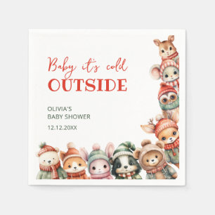 Woodland Animals Christmas Winter Baby Shower Napkins