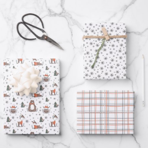 Woodland Animals Christmas Wrapping Paper Sheets