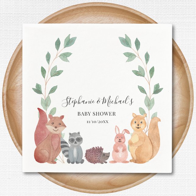 Woodland Animals Couple's Baby Shower Napkins (Creator Uploaded)