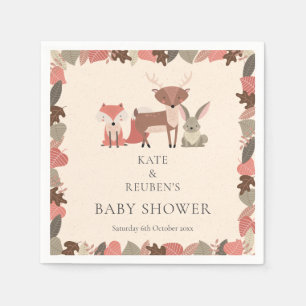 Woodland Animals Couples Baby Shower Sprinkle Napkins
