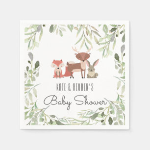 Woodland Animals Couples Baby Shower / Sprinkle Napkins