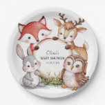 Woodland Animals Cute Baby Shower Paper Plates