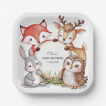 Woodland Animals Cute Baby Shower Paper Plates
