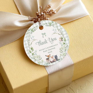 Woodland Animals Cute Gender Neutral Thank You Favor Tags
