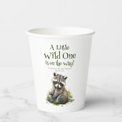 Woodland Animals Cute Raccoon Baby Shower Paper Cups