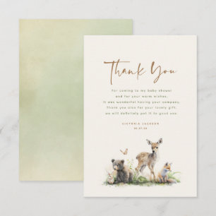 Woodland Animals Cute Thank You Card