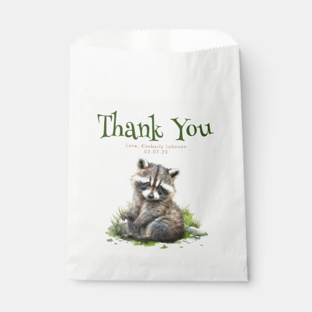Woodland Animals Cute Thank You Favor Bag (Front)