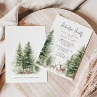 Woodland Animals Deer Baby Shower Invitation