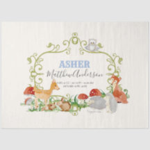 Woodland Animals Deer Fox Hedgehog Birth Stats