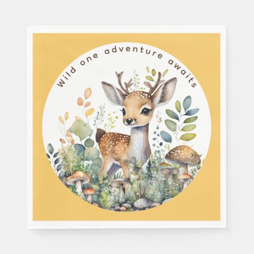 Woodland Animals Deer Partyware Decor Dining Napkins