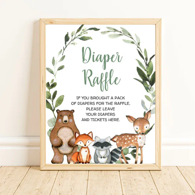 woodland-animals-diaper-raffle-baby-shower-sign-zazzle