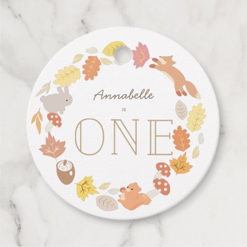 Woodland Animals Fall 1st Birthday Thank You Favor Tags