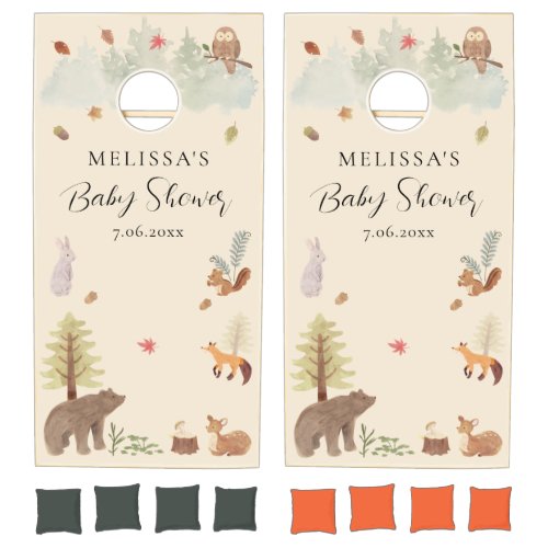 Woodland Animals Fall Baby Shower Cornhole Set