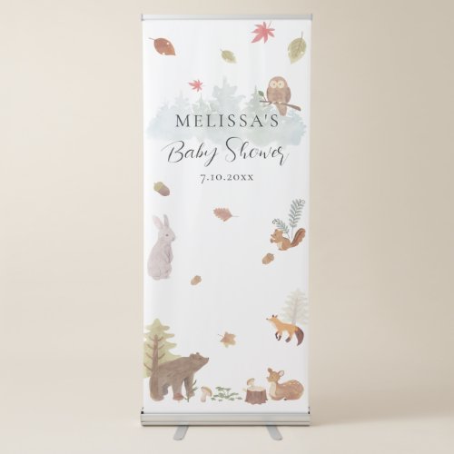 Woodland Animals Fall Baby Shower Retractable Banner