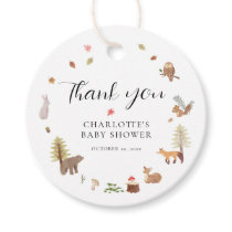 Woodland Animals Fall Baby Shower Thank You Favor Tags