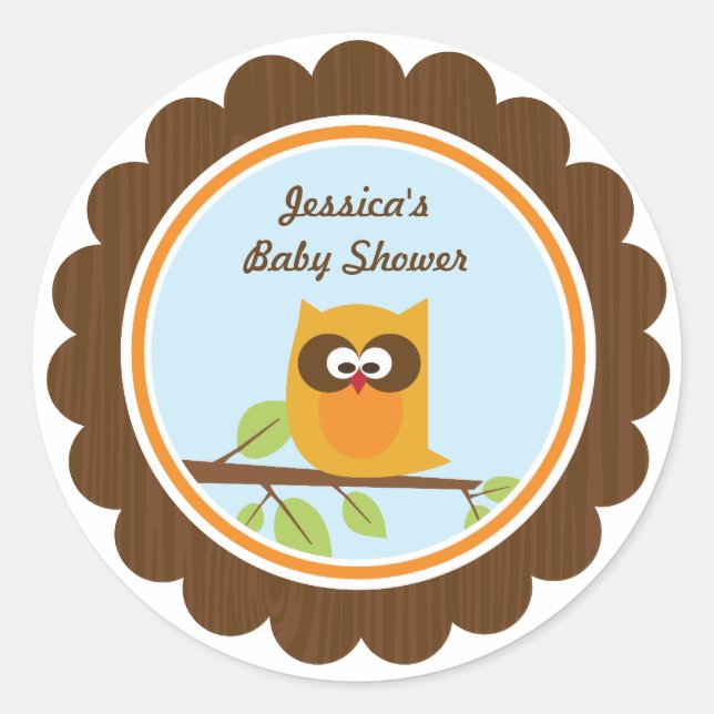 Woodland Animals Favor Bag Label Sticker (Front)