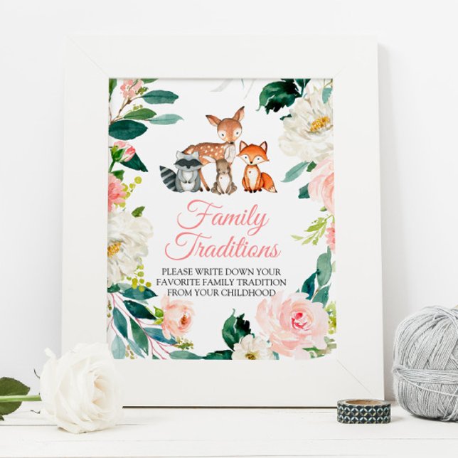 Woodland Animals Favorite Family Traditions Sign (Creator Uploaded)