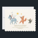 Woodland Animals First Birthday Invitation<br><div class="desc">Celebrate your little one’s special day with this charming first birthday invitation featuring whimsical woodland animals in party hats. A bear riding a unicycle, a bunny with balloons, and a skunk blowing a horn create a playful circus-inspired scene. Perfect for a woodland, circus, or animal-themed birthday party. Customize with your...</div>