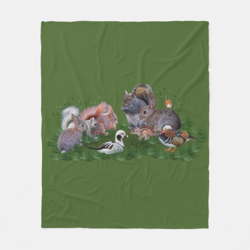 Woodland Animals Fleece Blanket