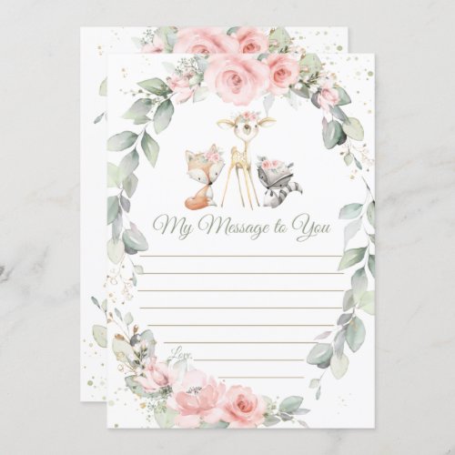 Woodland Animals Floral Time Capsule Message Card