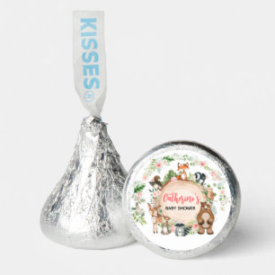 Woodland Animals Floral Wood Slice Baby Shower Hershey®'s Kisses®