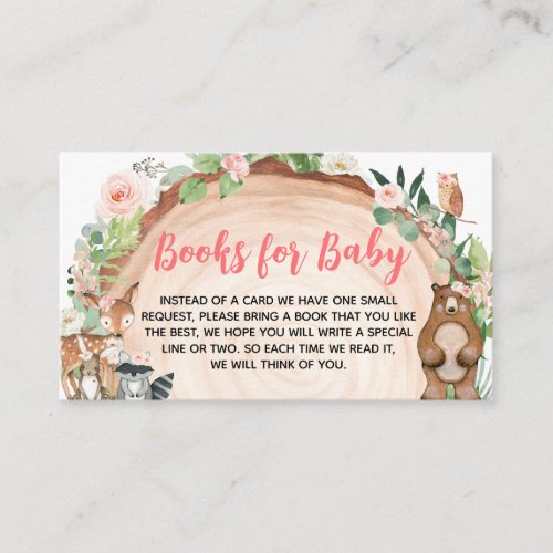 Woodland Animals Floral Wood Slice Books for Baby Enclosure Card