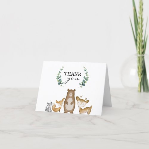 Woodland Animals Folded Thank You Cards