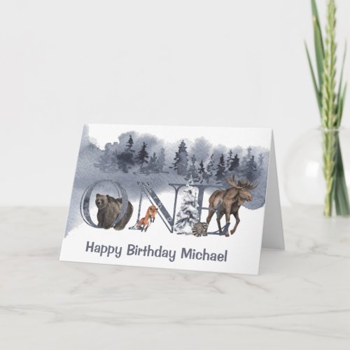 Woodland Animals Forest 1st First Birthday One