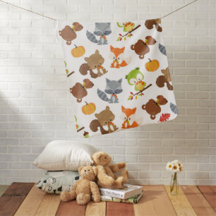 Woodland Animals, Forest Animals, Fall Animals Baby Blanket