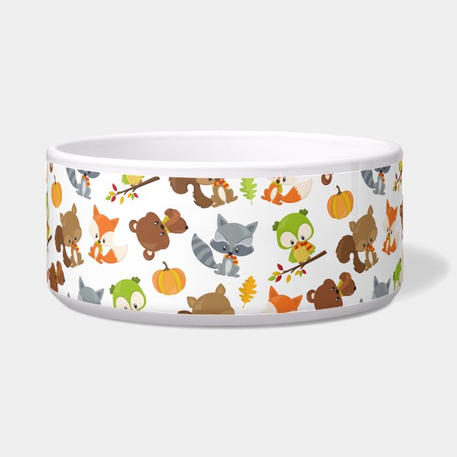 Woodland Animals, Forest Animals, Fall Animals Bowl (Front)