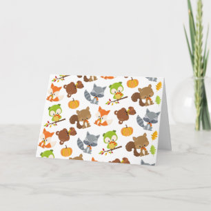 Woodland Animals, Forest Animals, Fall Animals Card