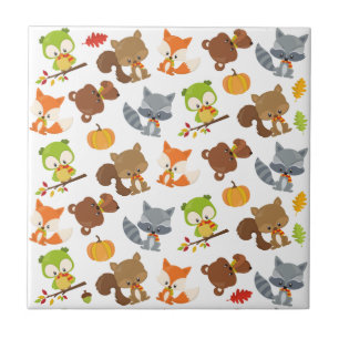 Woodland Animals, Forest Animals, Fall Animals Ceramic Tile