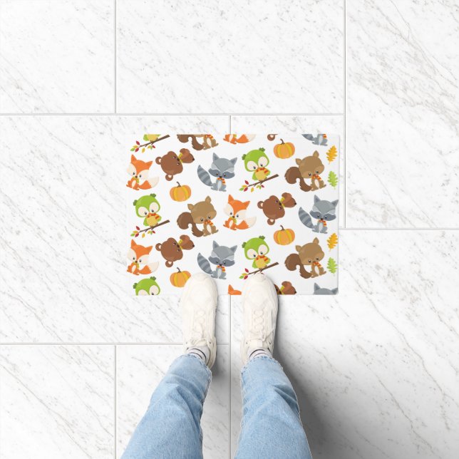 Woodland Animals, Forest Animals, Fall Animals Doormat (Indoor)