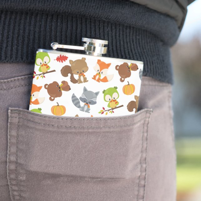 Woodland Animals, Forest Animals, Fall Animals Flask (In Situ)