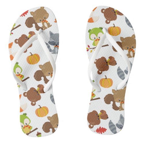 Woodland Animals Forest Animals Fall Animals Flip Flops