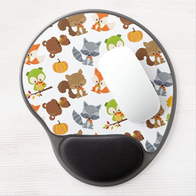 Woodland Animals, Forest Animals, Fall Animals Gel Mouse Pad (Left Side)