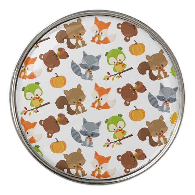 Woodland Animals, Forest Animals, Fall Animals Golf Ball Marker (Front)