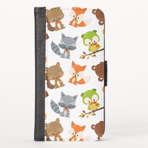 Woodland Animals Forest Animals Fall Animals iPhone X Wallet Case