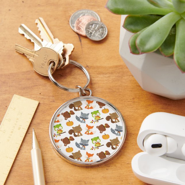 Woodland Animals, Forest Animals, Fall Animals Keychain (Desk)