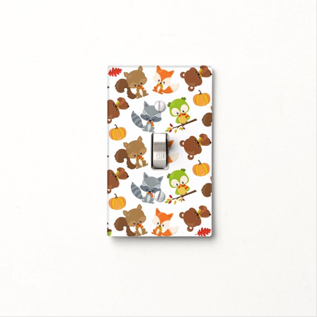 Woodland Animals, Forest Animals, Fall Animals Light Switch Cover (In Situ)