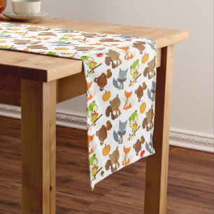 Woodland Animals, Forest Animals, Fall Animals Medium Table Runner